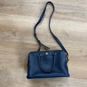 Tori Burch navy leather bag